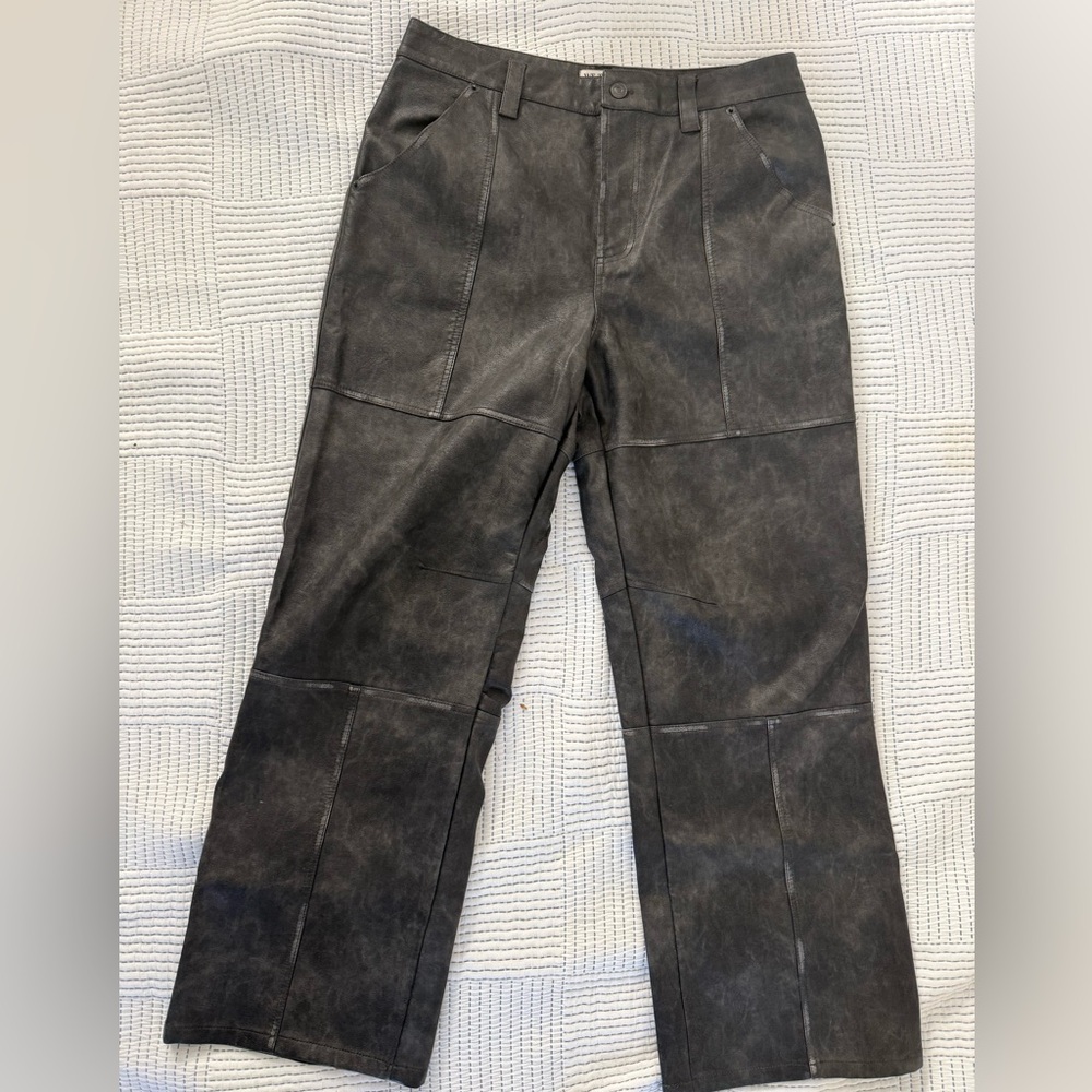 We The Free Black Leather Look Pants